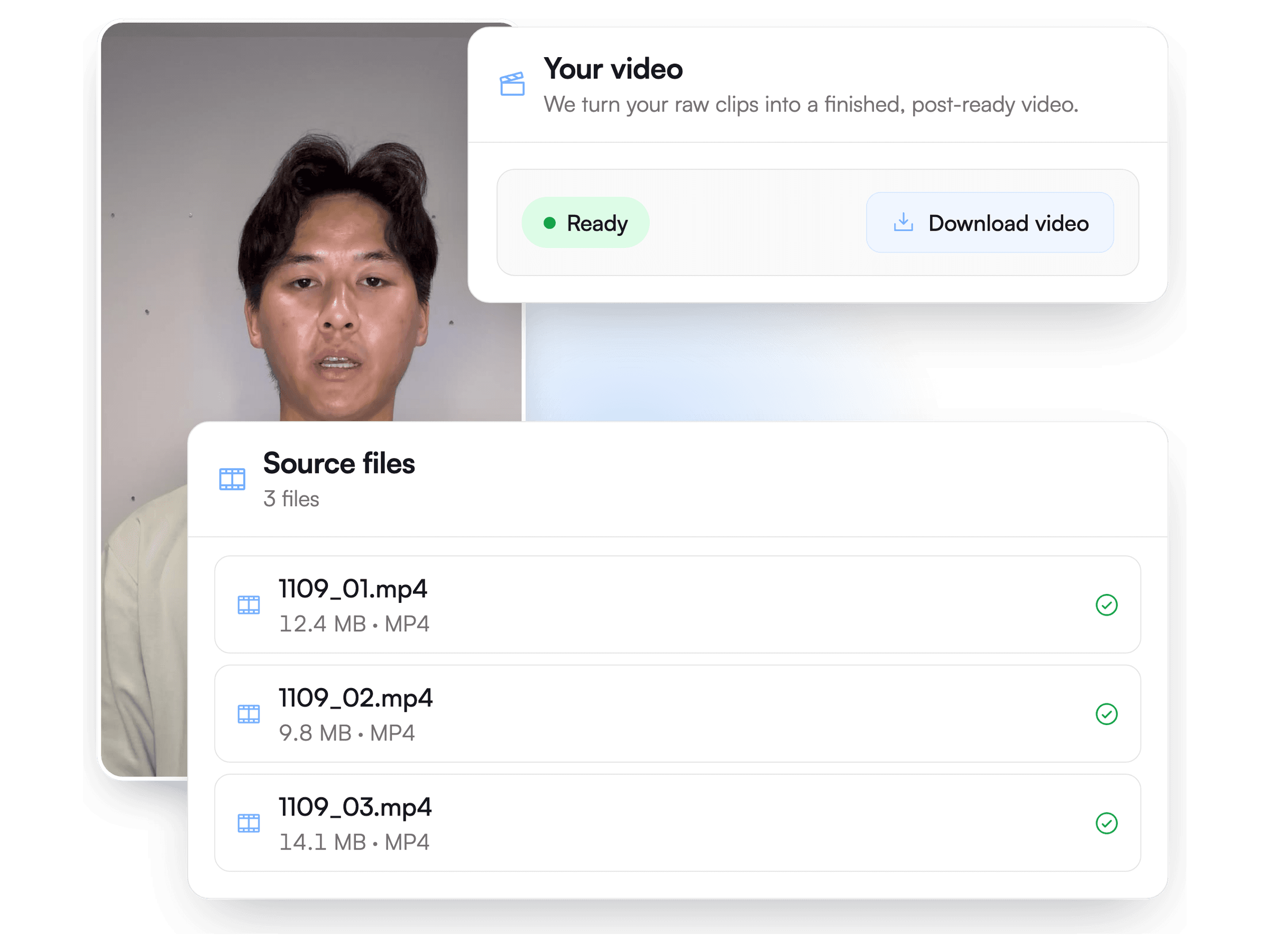 The finished short in ReadyForm with the Download video button